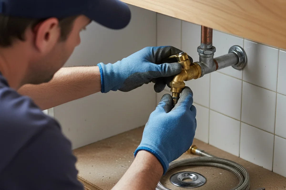 Shutoff valve and fitting work during Emergency Plumbing in Baird